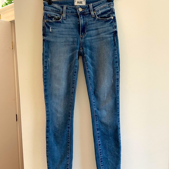 Paige denim jeans. Skinny with some distressing. Sz. 24 - Picture 2 of 5